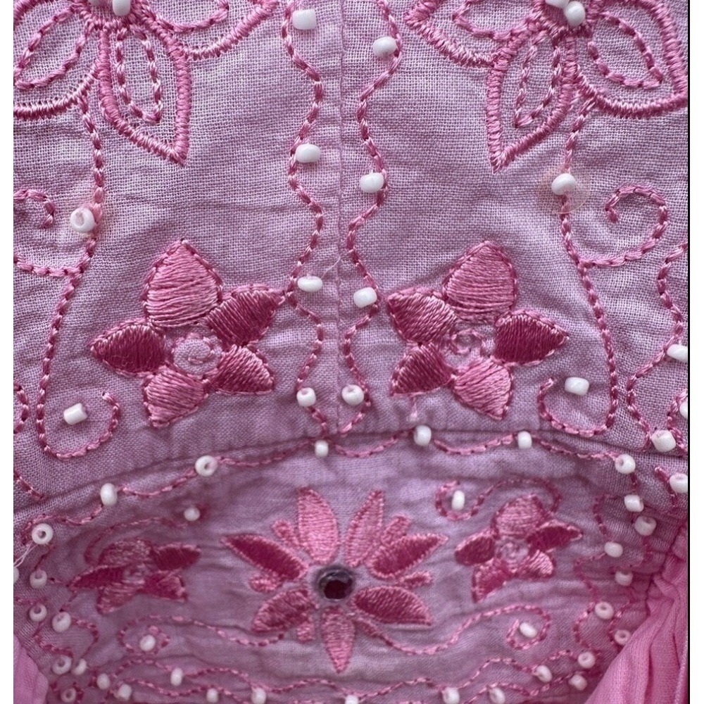 Lilly Pulitzer‎ Women's Pink Floral Cotton Dress Size Small Long Sleeve Cover Up - Picture 5 of 5